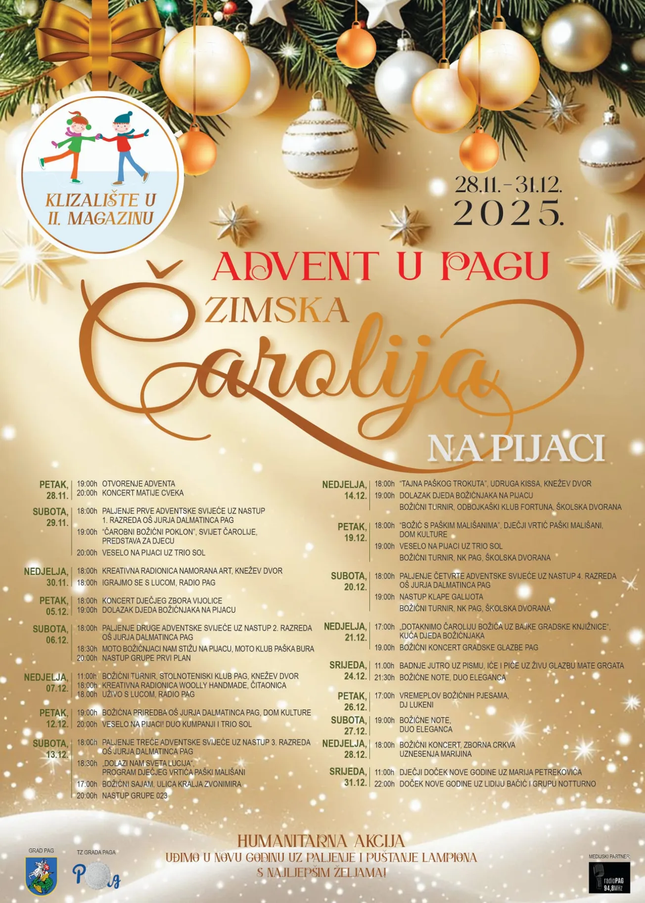 Pag priprema Zimsku čaroliju na Pijaci: Matija Cvek, Lidija Bačić i mnoštvo blagdanskih događanja