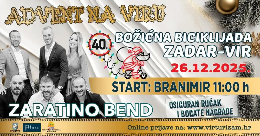 Otvorene online prijave za jubilarno 40. izdanje Božićne biciklijade od Zadra do Vira