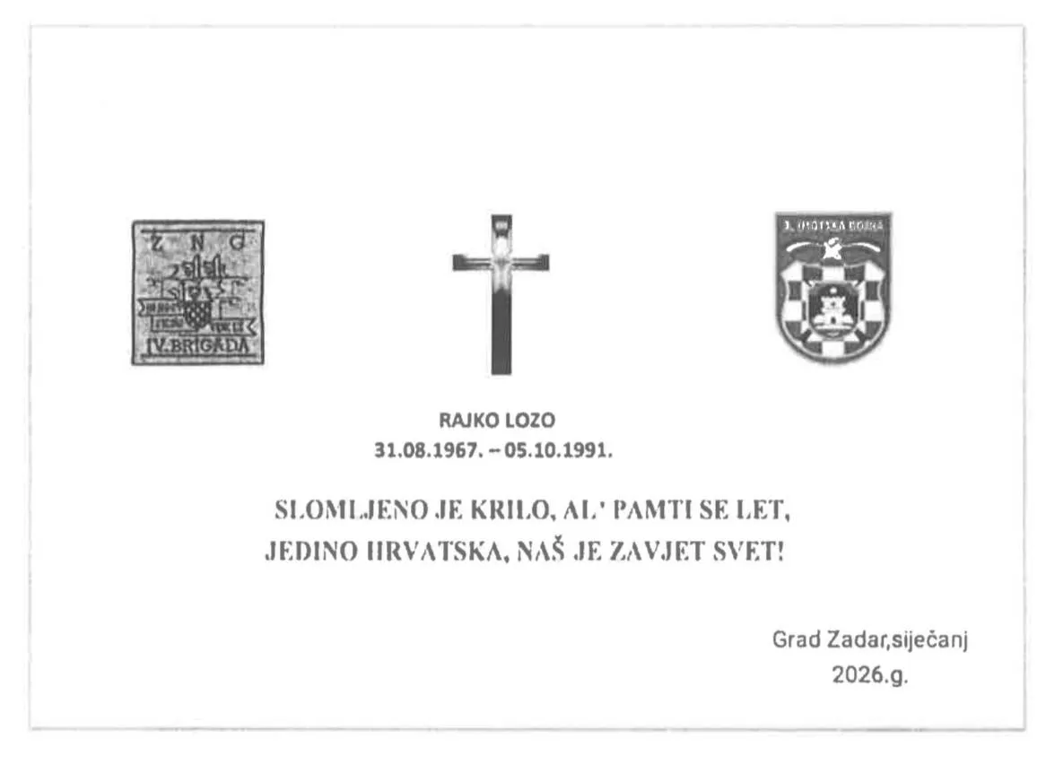 I OBITELJ SUGLASNA S NOVIM TEKSTOM - Radeta: "Rajko Lozo dao je život za obranu Hrvatske, ovo je spomen ploča za koju ćemo i mi glasati"