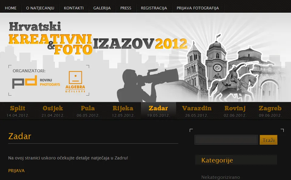 Hrvatski kreativni & foto izazov 2012 ove subote u Zadru