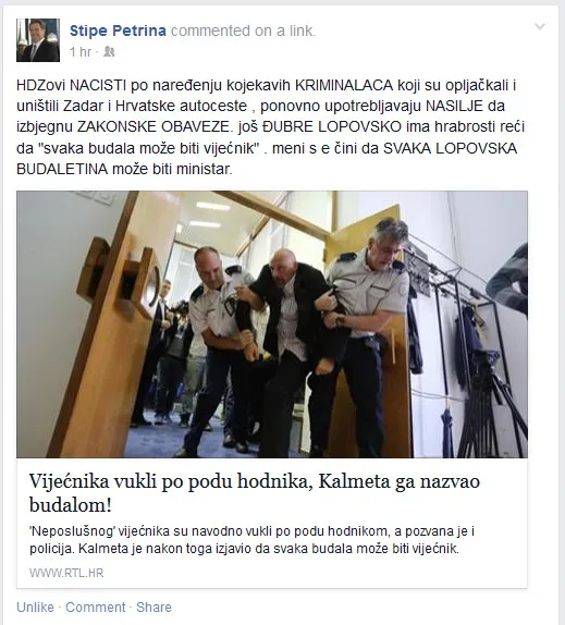 Božidar Kalmeta je budaletina i đubre lopovsko