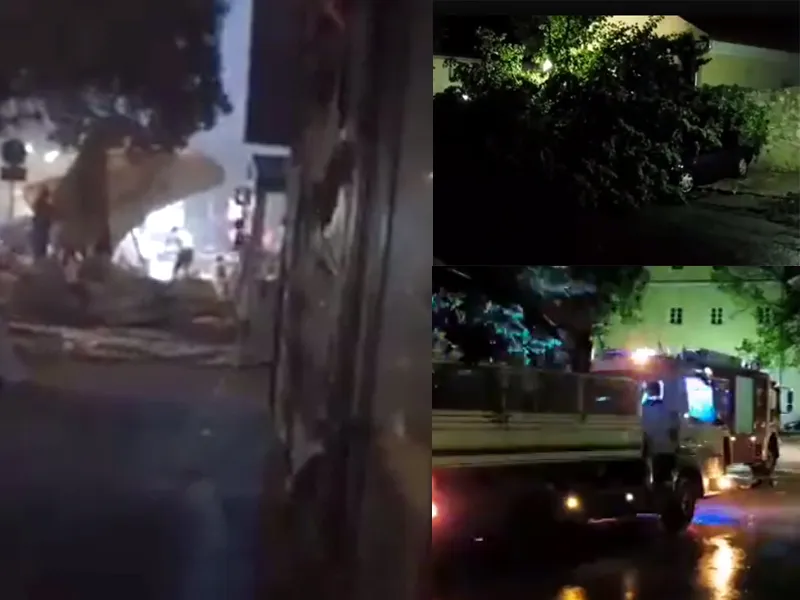 VIDEO – Nevera koja je trajala svega nekoliko minuta čupala stabla i bacala suncobrane. Stari hrast kod crkve sv. Frane srušio se na nekoliko automobila…