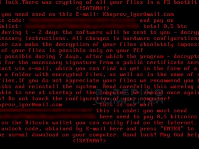 Ransomware zaključava boot sektore diskova